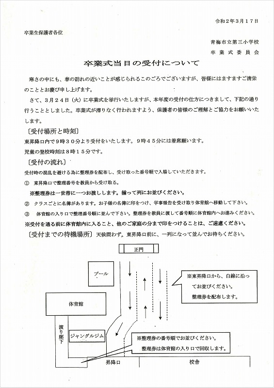 19年度 校長ブログ 1年間ありがとうございました 3 30 青梅市立第三小学校