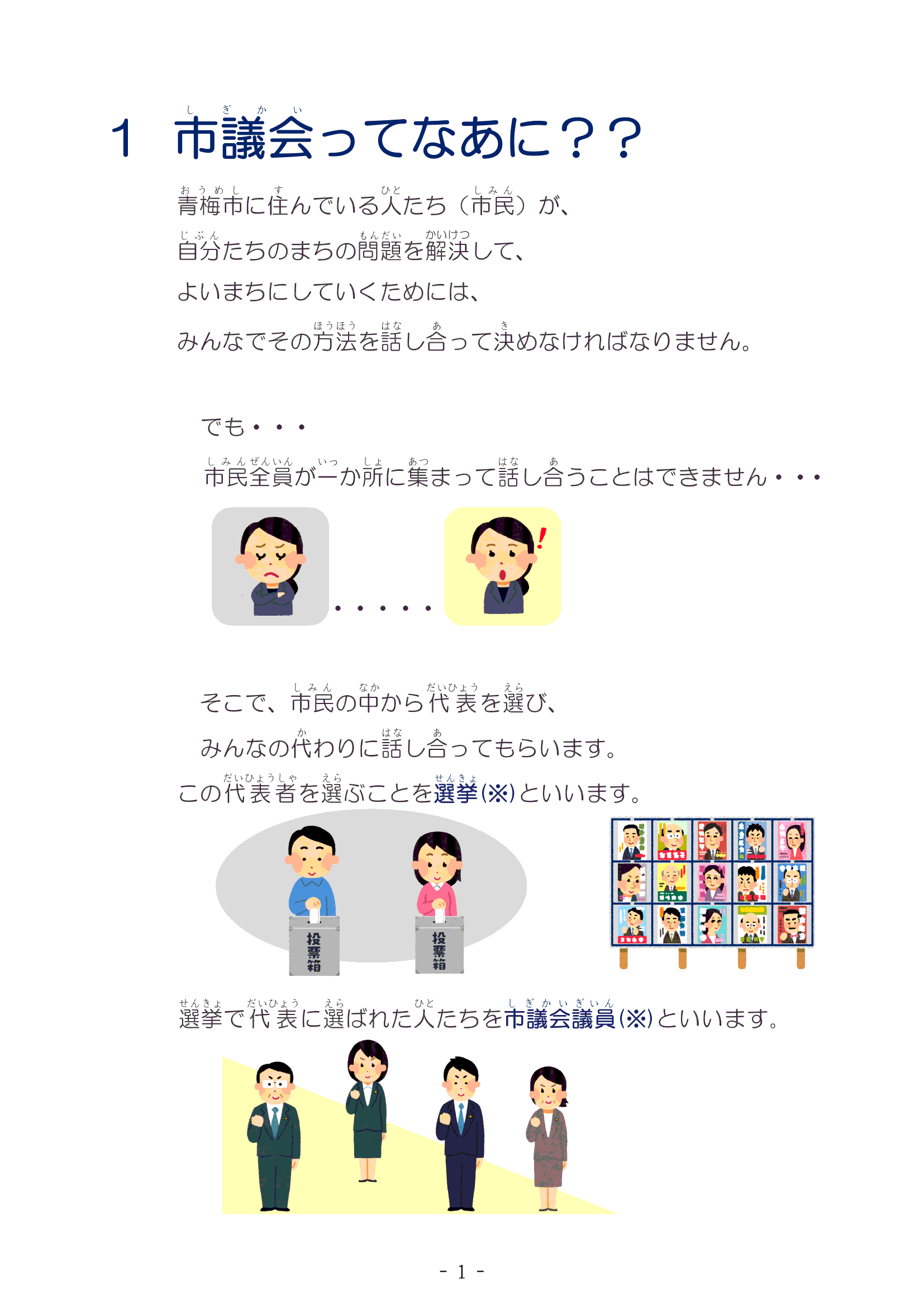 1 市議会ってなあに？？