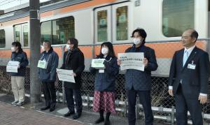 1月15日東青梅駅の様子