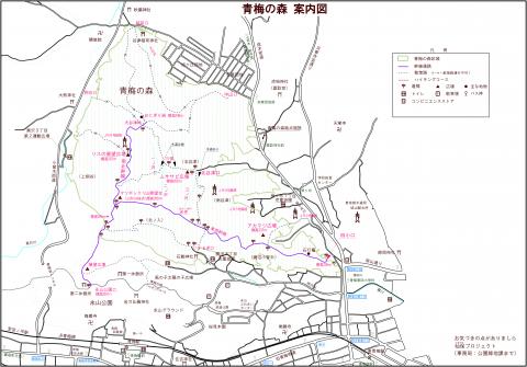 青梅の森案内図・散策マップの画像