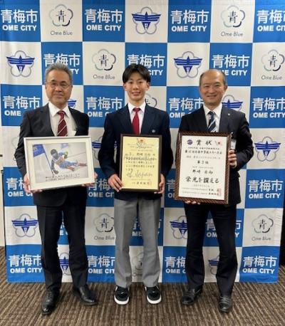4月30日表敬訪問（全国中学校体育大会第62回全国中学校スキー大会、JOCジュニアオリンピックカップ2025全日本ジュニアスキー選手権大会入賞選手）
