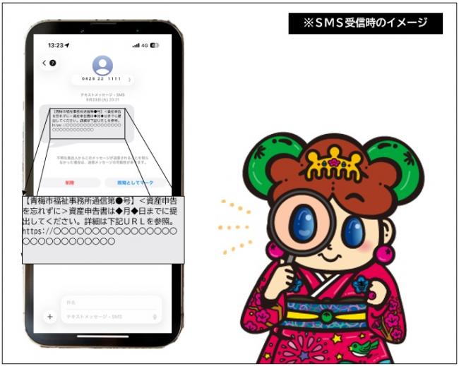 SMS受信時のイメージ画像