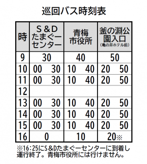 巡回バス時刻表