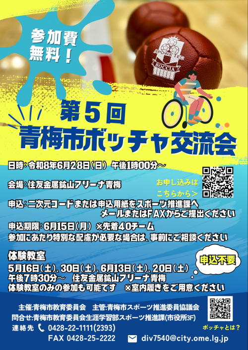 ボッチャ交流会 チラシ