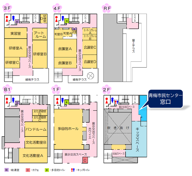 青梅市民センター（ネッツたまぐーセンター）平面図